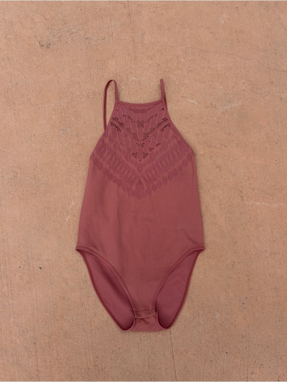 Free People Dusty Rose Halter Bodysuit